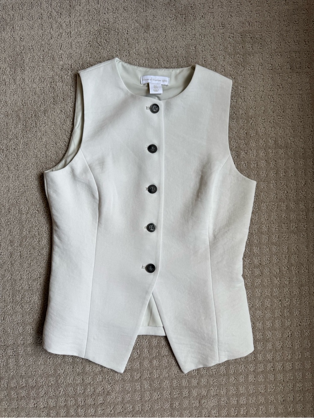 House of Harlow 1960 Gray Vest with Black Buttons